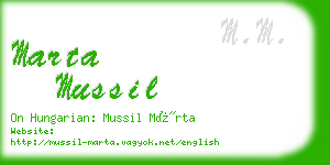 marta mussil business card